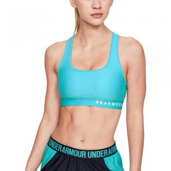 Under Armour Armour Mid Crossback Sujetador Deportivo, Mujer, Azul, XL