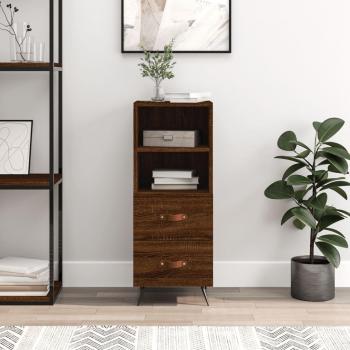 Aparador de madera contrachapada 34,5x34x90 cm - Mueble de Almacenaje de Salón, Buffet para salón, Armario Auxiliar, Armario de Almacenamiento en color marrón roble