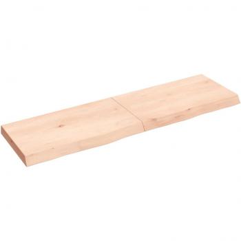 Estante de pared de roble macizo sin tratar 140x40x(2-6) cm