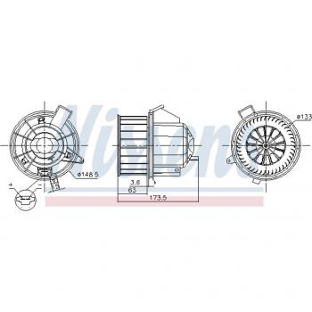 Ventilador de aire para habitáculo NISSENS 87617