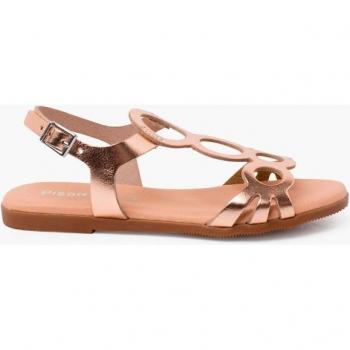 Sandalias de piel metalizada con pulsera