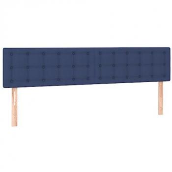 Cabecero con LED de tela azul 160x5x78/88 cm