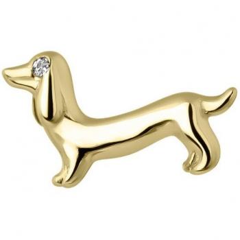Ear Candy - Piercing Cute Pet de plata bañada en oro amarillo 18k