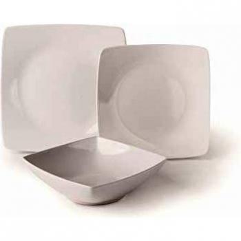 Excelsa Cuadro Servicio Platos 18 Piezas Cerámica, Blanco