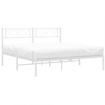Estructura de cama sin colchón con cabecero metal blanco 120x200cm vidaXL