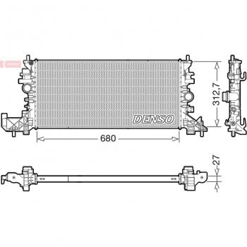 Radiador de refrigeración del motor DENSO DRM20118, peso 970g