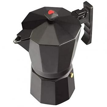 Cafetera Italiana Magefesa Colombia Noir 9 Tazas Aluminio Extra Grueso con Mangos Ergonómicos - Apta para Todas las Cocinas (Excepto Inducción)