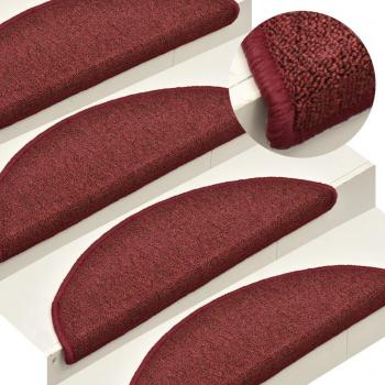 Esteras para escaleras 15 piezas Rojas 56x17x3 cm