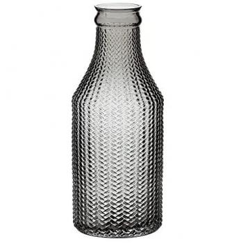 Jarrón Gris de Vidrio 10 x 10 x 25 cm