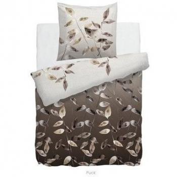 HNL reversible de funda de edredón y funda de almohada de satén, algodón, beige braun, 135 x 200 cm + 80 x 80 cm