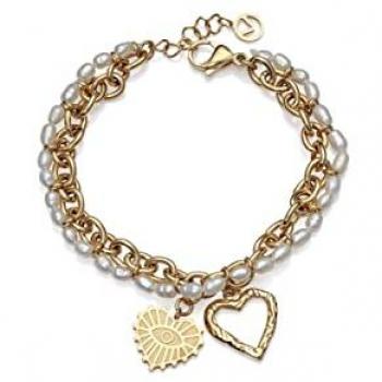 Pulsera de Mujer Viceroy Fashion 1363P01012, Chapada en Oro con Perlas