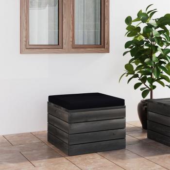Puf de jardín con cojín de madera de pino