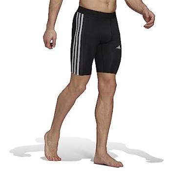 Shorts de Entrenamiento Techfit adidas 3 Franjas Negro Hombre