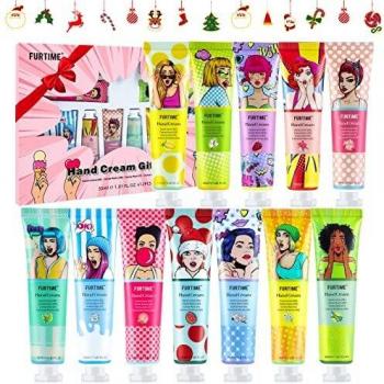 FURTIME Crema De Manos, Set de Crema de Manos, Set de Regalo de 12 Pcs, Mini Crema de Manos, hidratante para manos y pies secos, Regalo de cumpleaños para mujeres y hombres