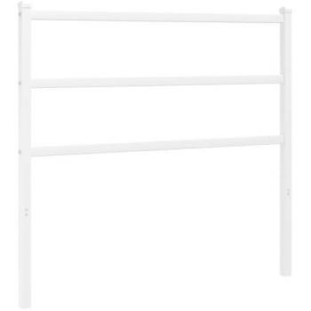 Cabecero de metal blanco 107 cm, estructura de cama, cabecera para dormitorio, soporte para espalda, acero