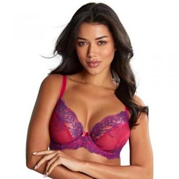 Panache Women's Ana Non-Padded Plunge Bra - Pink Polyamide - Size 32DD