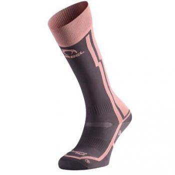 Lurbel Calcetines Largos Ski Pro Six - Calcetines de esquí-snow unisex, sin costuras, térmicos, alto, Unisex (XL - 45/47), Grey/Coral