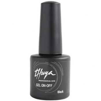 Thuya Gel On-Off 7mL Negro - Esmalte de Uñas Semipermanente, Gel Permanente para Esmalte de Uñas, Secado UV/LED