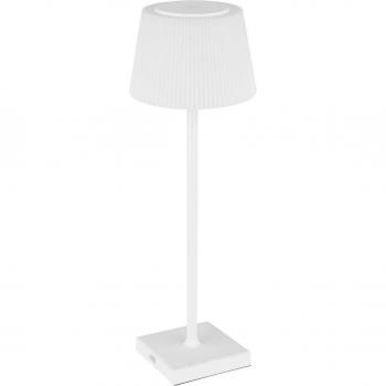 Lámpara de mesa LED recargable Globo Gregoir, blanca mate, altura 38 cm, CCT, 4W, 310Lm, IP44