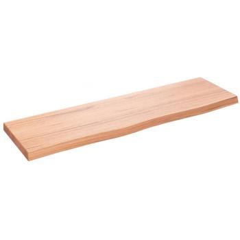 vidaXL Wall Shelf - Light Brown, 100x30x(2-4) cm, Treated Solid Wood Oak