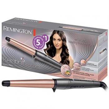 Remington Keratin Protect CI83V6, Rizador Barril de 19 - 28 mm, Cerámica Avanzada con Queratina y Aceite de Almendras, Hasta 210º C, Pantalla Digital