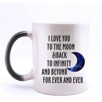 Mejor amante taza - estilo caliente I Love You To The Moon And Back al infinito de más de para la y Ever Morphing Taza de café o té taza - 11 onzas