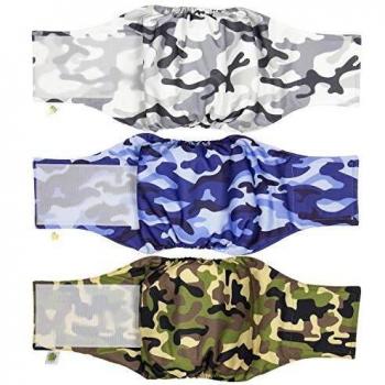 PET MAGASIN Pañales para Perro Cubre Panza Lavables [Juego de 3 Piezas] Pañales Reutilizables y amigables con el Medio Ambiente