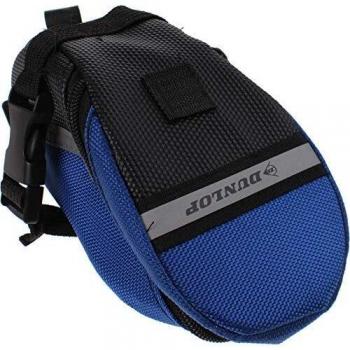 Bolsa para sillín de bicicleta Dunlop 1 Litro Impermeable Azul/Negra con Reflectores
