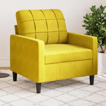 Sillón de terciopelo amarillo 60 cm Vidaxl Amarillo