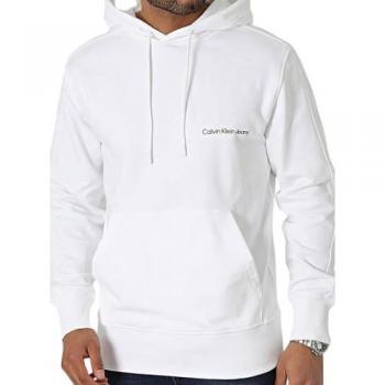 Calvin Klein Eco-Friendly White Logo Print Hooded Sweatshirt - Size L