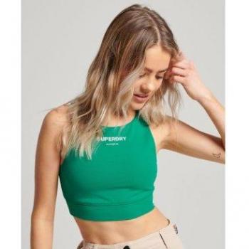 Sujetador deportivo de algodón orgánico Superdry Code Core para mujer en color verde