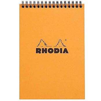 Bloc de notas Rhodia A5 espiral 160 páginas cuadriculadas 5x5 color naranja
