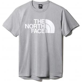 Camiseta de hombre The North Face Reaxion Easy, manga corta, color gris claro, logo blanco, talla S