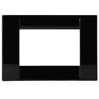 Placa Clásica Vimar Idea 3 Módulos Negro en Tecnopolímero