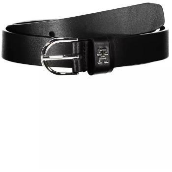 Elegant Women's Black Leather Belt with Metal Buckle - 70 cm / 28 Inches