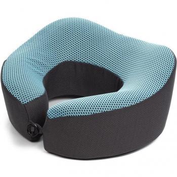 Almohada de viaje cojín cervical de espuma viscoelástica, efecto memoria, transpirable, 23,5x27x12,5 cm