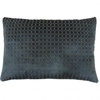 Cojín terciopelo bordado azul oscuro 45 x 10 x 30 cm STYLE HOUSE Romimex