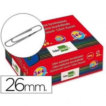 Clips liderpapel nº1,5 labiados 26 mm caja de 100 unidades