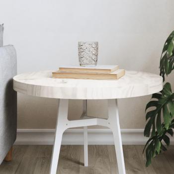 Mesa de piso redonda blanca Ø 50x3 cm madera maciza de pino