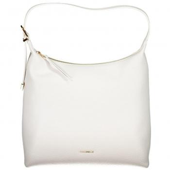 Coccinelle White Leather Shoulder Bag with Adjustable Strap, Zip Closure, ONE SIZE