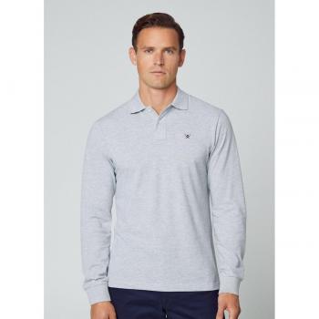 Polo Hackett London Slim Fit Logo LS - Gris