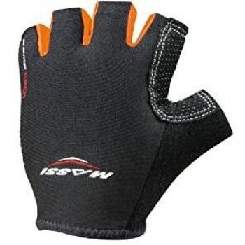 Massi Comp Tech - Guantes de Ciclismo Unisex, Color Negro/Naranja flúor, Talla S