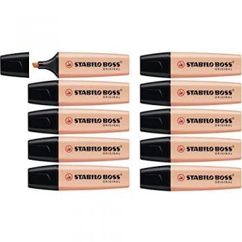 Marcador STABILO BOSS Original Pastel - Caja con 10 unidades - Color melocotón sedoso