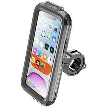 Soporte moto InterPhone iCase para iPhone 11 - Funda negra, compatible con iPhone XR/11, resistente a impactos y agua, fácil acceso a botones y puertos