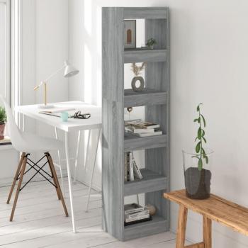 Estantería divisor de espacios vidaXL 40x30x166 cm en Blanco, Negro y Roble Sonoma, Mueble de Almacenaje para Oficina, Estudio, Sala de Estar y Dormitorio