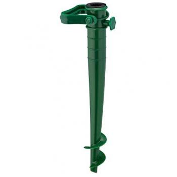 Puntal de Sujeción para Sombrilla, Base en Plástico Verde, con Asa para Enroscar, Ideal para Jardín y Playa