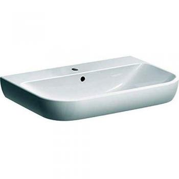 Lavabo Geberit Smyle 70 cm con KeraTect, orificio para grifería y rebosadero, dimensiones: 70x48x16.5 cm, color blanco