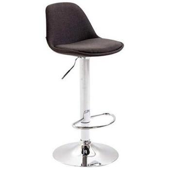 Taburete Barhocker Kiel Tapizado en Tela Cromado Gris Oscuro - Estilo y Comodidad para tu Bar