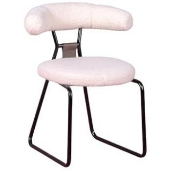 Nest Dream - Silla de diseño tapizada en bouclé con patas de acero lacado, estructura de acero lacado en negro, cojín relleno de espuma de alta densidad