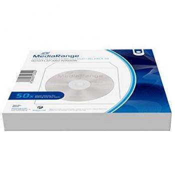 MediaRange Sobre de papel CDDVD con Solapa y Ventana 50 uds